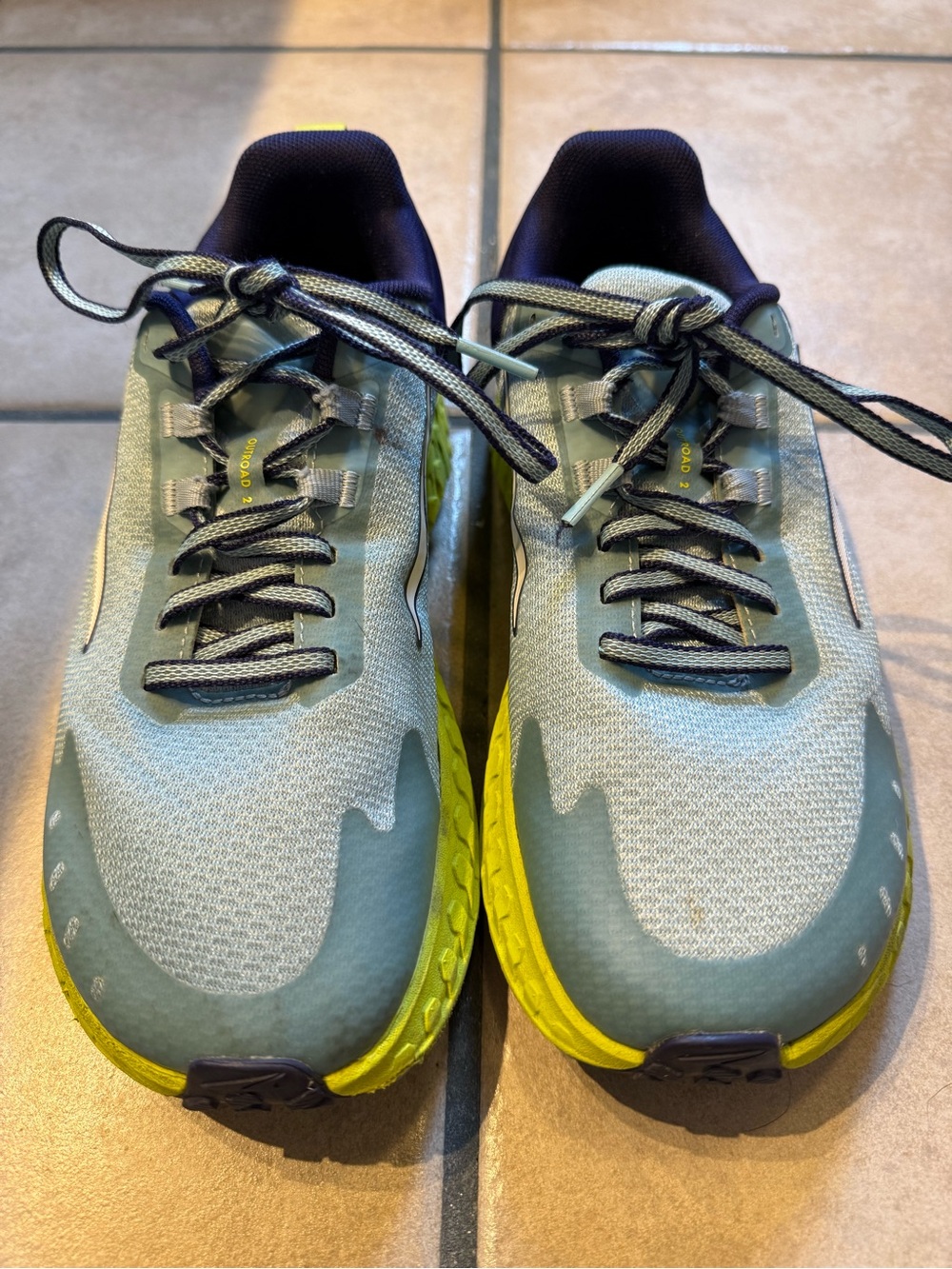 Altra Women's Trail Running Shoes in Sage Green and Yellow